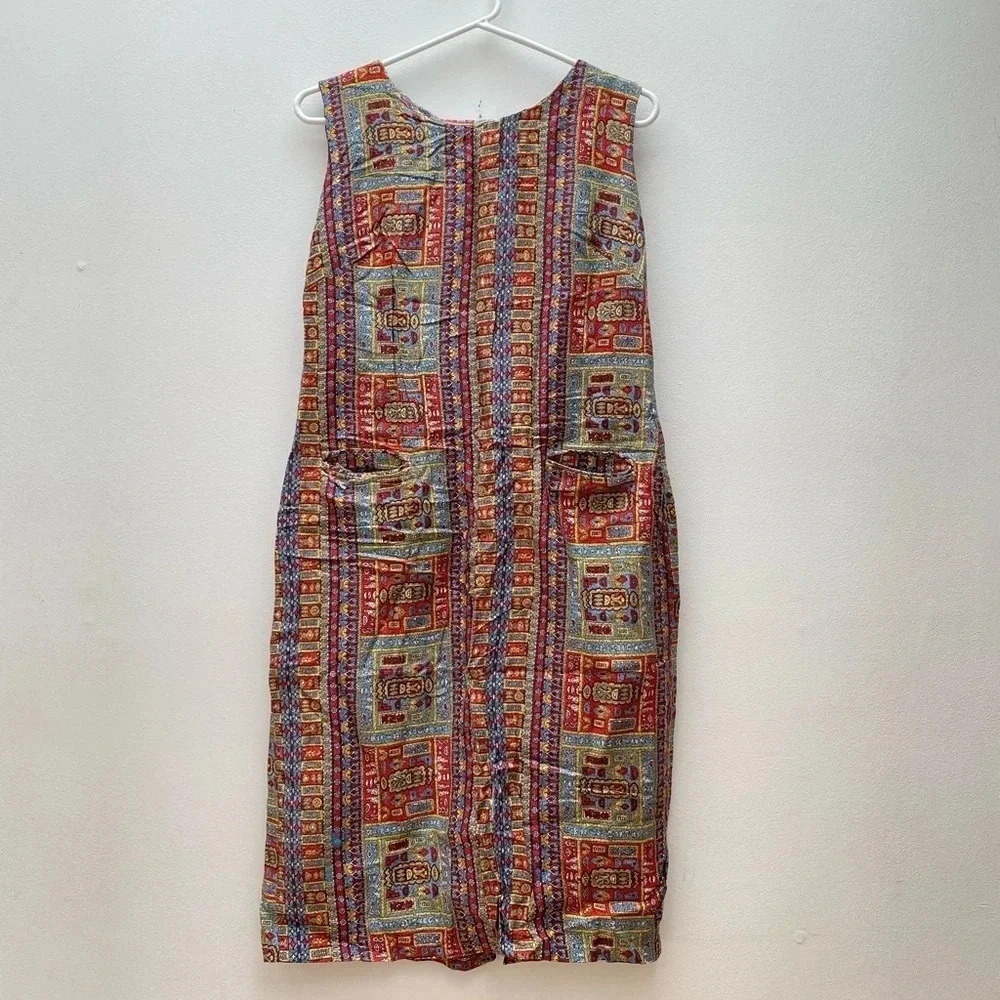 VINTAGE - 1960s Retro Print Shift Dress